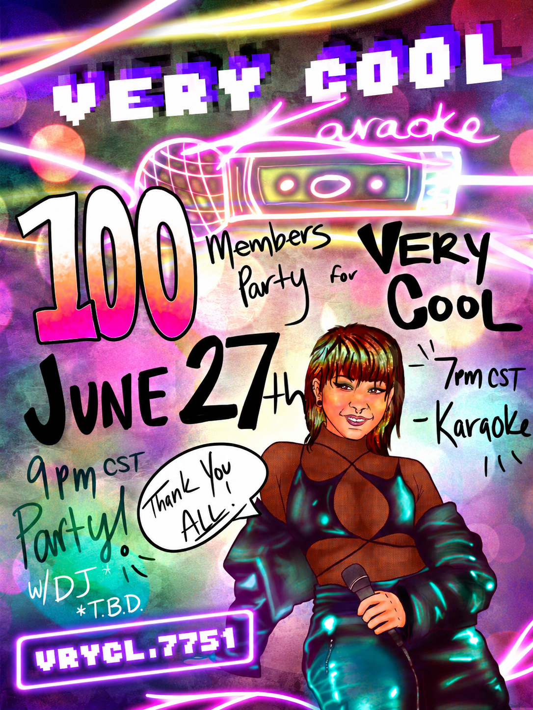 100 Members Party Flyer