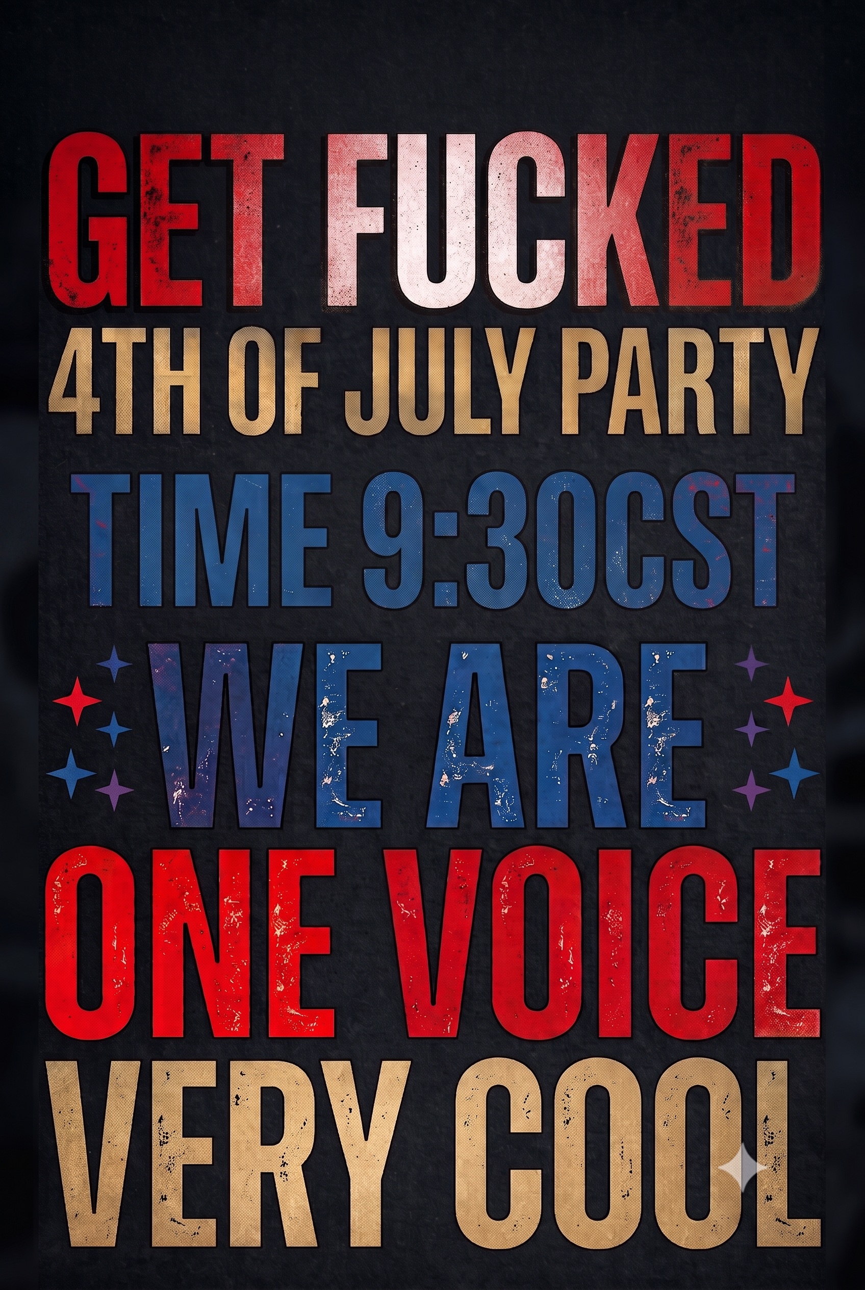 Get Fucked 4th of July Party Flyer